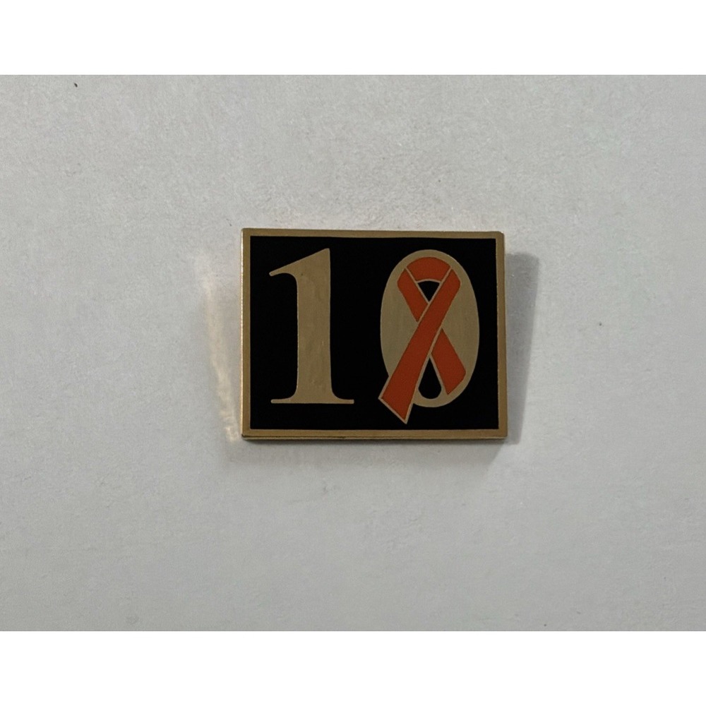 Kidney Cancer Ribbon 10 Year Cancer Survivor Pin Hat Lapel Pinback Tie Tac